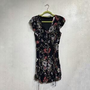 American Rag Cie Black Floral Mini Dress Sz XS NWT